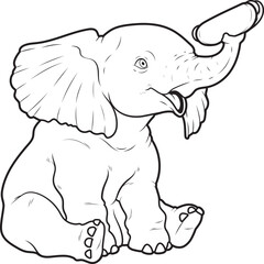 Elephant Hotdog Animal Vector Graphic Art Illustration