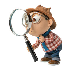 person with magnifying glass