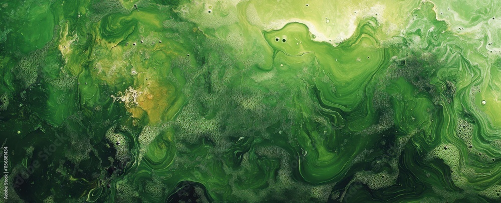 Poster abstract green fluid art background with swirling patterns and textures for creative projects and de