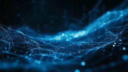 Abstract blue background with glowing geometric lines. Futuristic technology concept. Suit for brochure, corporate, website, poster, banner, cover modern