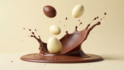 A splash of chocolate and sweet Easter candies.