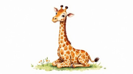 Giraffe on a white background.