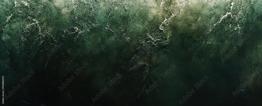 Poster abstract textured background featuring deep green and black hues with subtle variations, ideal for d