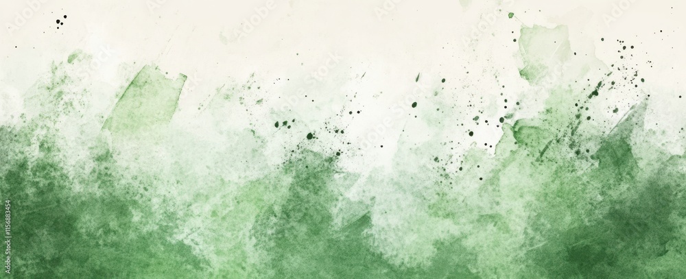 Poster abstract watercolor background in various shades of green with soft texture and artistic blends perf
