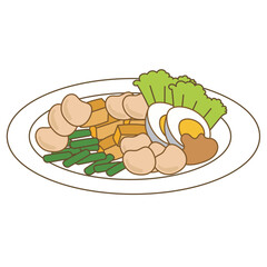 Indonesian Food Gado-Gado Vector Illustration