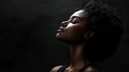 Serene Black Woman Profile Portrait