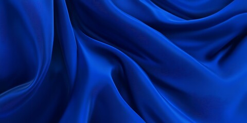 Obraz premium Abstract blue fabric folds. Draped luxurious satin textile texture.