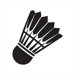 Simple Vector Illustration of Badminton Racket and Shuttlecock