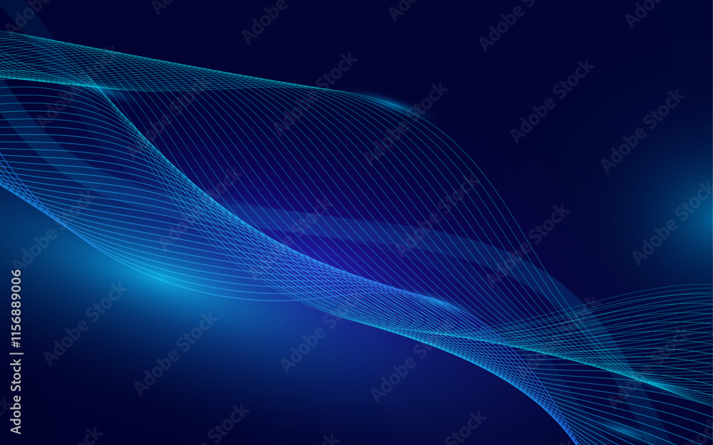 Poster abstract tech background. big data design. wave line. blue gradations. vector. premium background