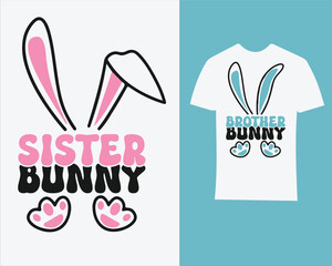Baby's  Easter Celebration Colorful Text Design, Easter T Shirt Design. Easter Bunny
