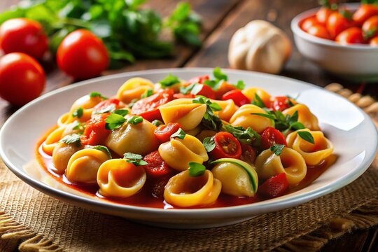 Delicious Capelletti Pasta Dish - Close-Up High-Resolution Stock Photo