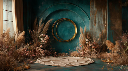 Photography backdrop for weddings, portraits, maternity shoots, and events, featuring elegant designs, floral accents, and unique styles	
