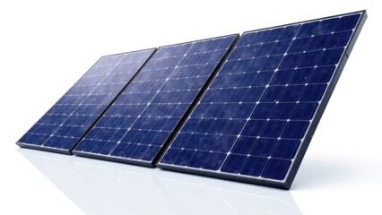 Solar panels on white background.