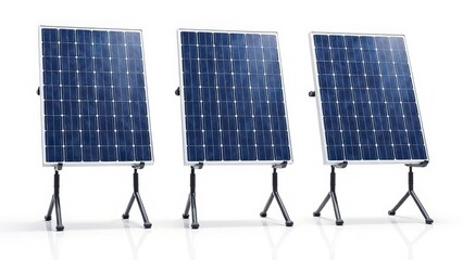 Solar panels on white background.