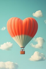 Fototapeta premium Heißluftballon in Herzform vor blauem Himmel