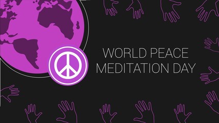 World Peace Meditation Day web banner design illustration 