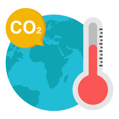 An icon design of global warming