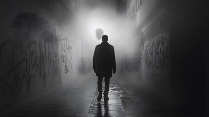 Obraz premium Ominous Alley in Fog