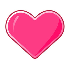 pink heart isolated on white background