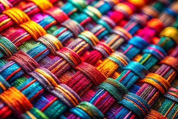 Double Exposure Woven Textile: Abstract Colorful Fabric Texture for Fashion Design