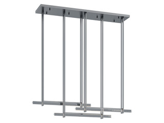 RH Audubon Triple Bar Linear Chandelier - Elegant Lighting Fixture Against Black Background