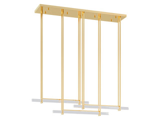 RH Audubon Triple Bar Linear Chandelier - Elegant Lighting Fixture Against white Background