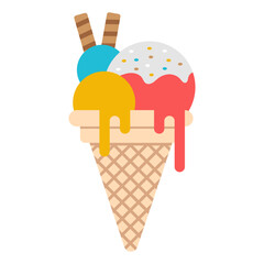 Ice cream cone icon, editable vector
