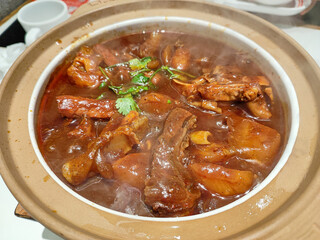 Delicious Traditional Stewed Meat in a Clay Pot
