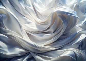 Elegant Flowing White Fabric: Smooth Textures & Soft Drapes - Surreal Photography Stock Photo