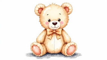 Fototapeta premium The bear is sitting on a white background.