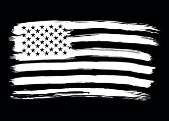 USA Distressed Flag Design. White American Grunge Flag Design, Distressed US symbol, United States flag Vector Illustration for Celebration Holiday 4 of July.