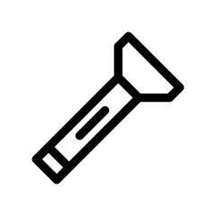 Flashlight icon. Lamp light symbol. Electric portable device symbols.