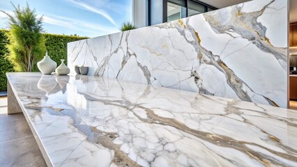 Elegant White Marble Texture Wallpaper: Clean Stone Background for Design Projects
