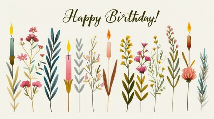 Birthday Candles and Happy Birthday Text for Celebrating Special Moments in Life and Creating Joyful Memories