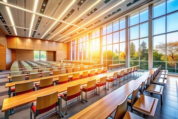 Empty Modern Classroom Seats - Ready for Learning, Education Stock Photo