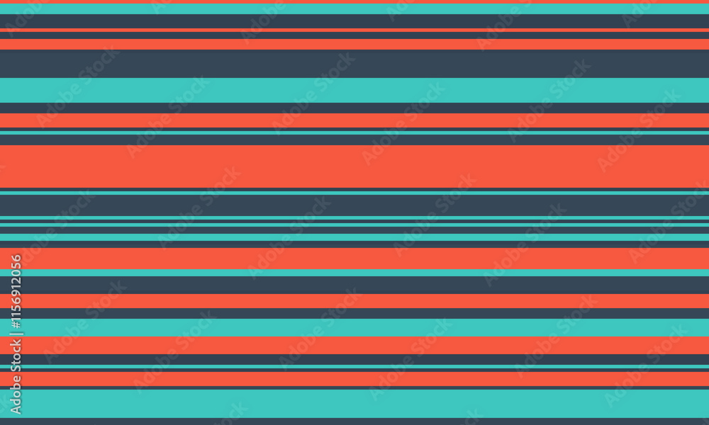 Poster geometric stripes seamless vector pattern with horizontal lines in varied colours, creating an abstr