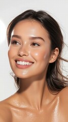 Obraz premium Beautiful Woman with Glowing Complexion