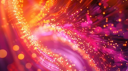 Fototapeta premium A vibrant scene of pink and orange lights swirling together