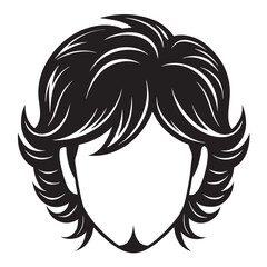 Fototapeta premium Men Wigs Hairstyle Back Icons silhouette