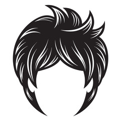Fototapeta premium Men Wigs Hairstyle Back Icons silhouette