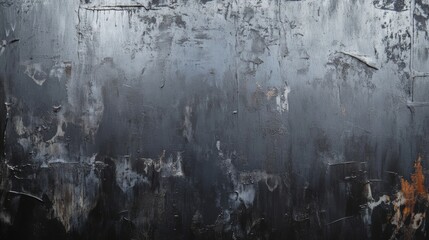 A collection of dark gray industrial textures featuring rust spots, peeling paint, and weathered surfaces. Subtle cracks and scratches create a grunge-inspired urban aesthetic. Background