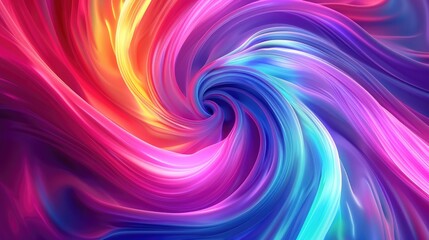 Fototapeta premium A vibrant swirl of neon colors blending seamlessly, creating a dynamic abstract background with fluid shapes and gradients