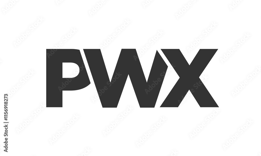 Poster pwx logo design template with strong and modern bold text. initial based vector logotype featuring s
