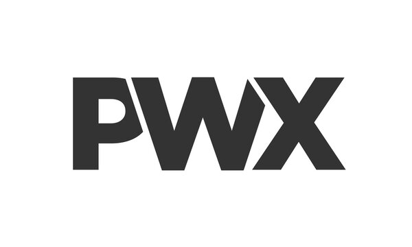 PWX logo design template with strong and modern bold text. Initial based vector logotype featuring simple and minimal typography. Trendy company identity.