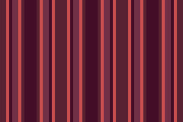 Valentine vertical stripe background, lady textile texture pattern. Premium vector fabric lines seamless in red and dark colors.