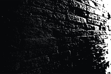 Dark Grunge Brick Wall Texture with High Contrast for Creative Designs