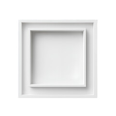 Minimalist white square frame with a sleek modern finish, Isolated on transparent background cut out