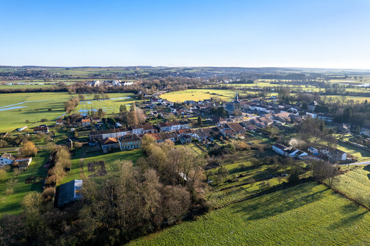 Laneuville-sur-Meuse in the Meuse department during a winter morning