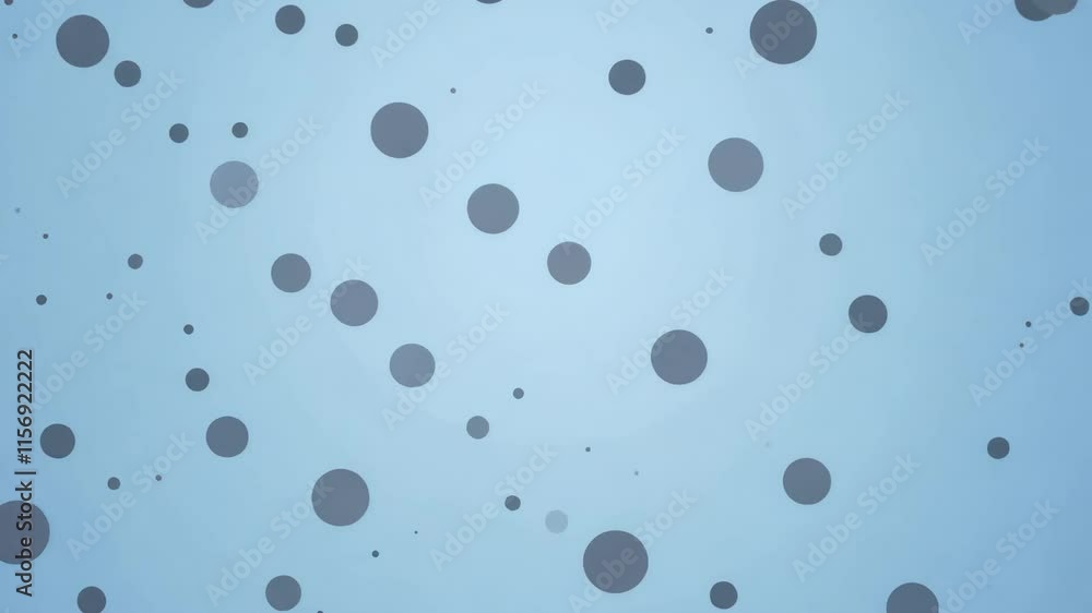 Poster camera dolly moves to uncover gray dots on a gradient sky blue background in a checkerboard style fo