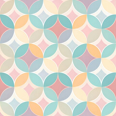 A Pastel Geometric Pattern with Overlapping Circles.